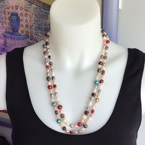 Multi-Color Freshwater Pearl Necklace. FREE SHIPPING!